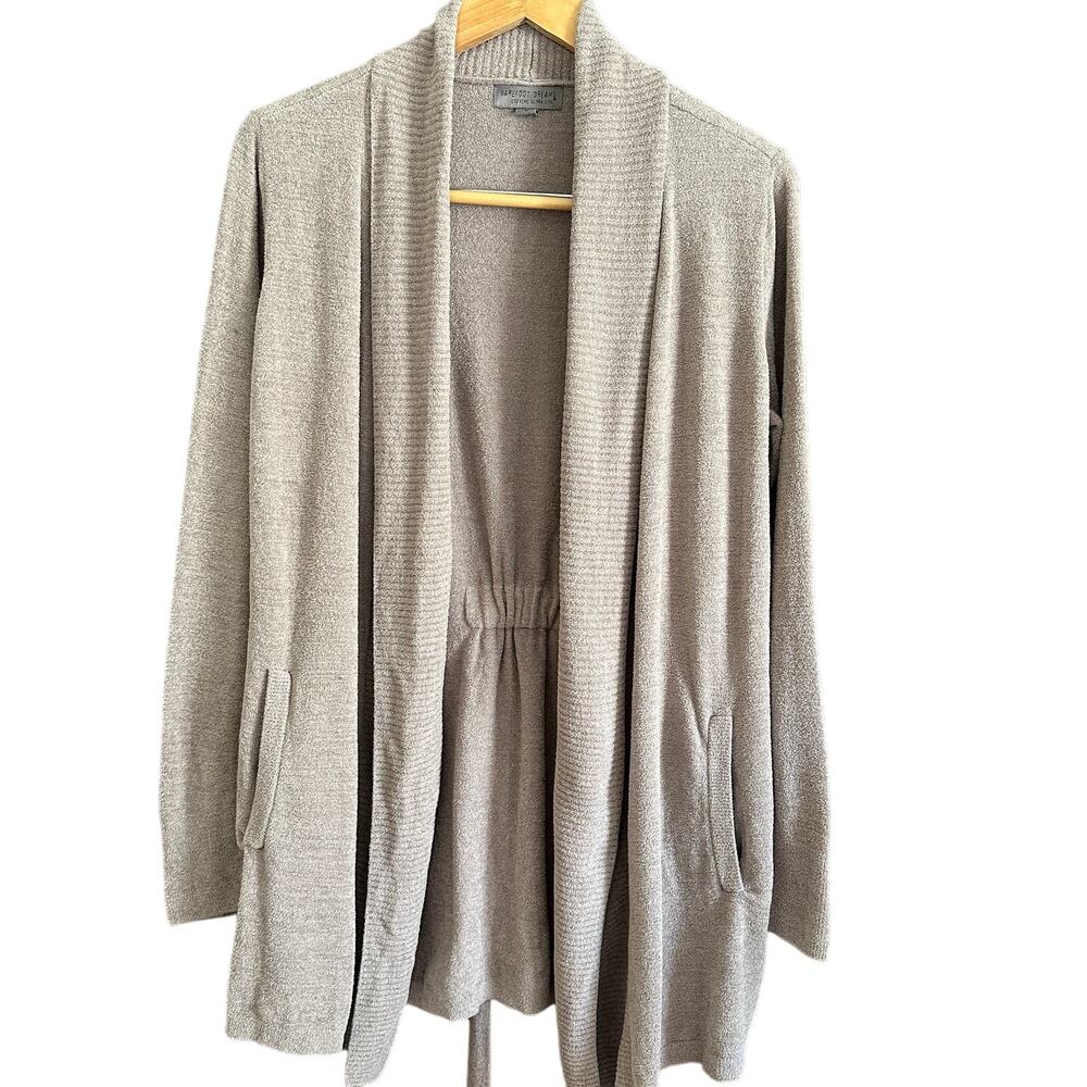 Barefoot Dreams Taupe Open-Front Cardigan
